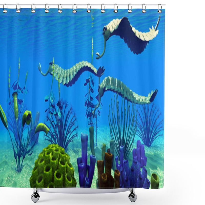 Personality  Opabinia In Cambrian Seas Shower Curtains