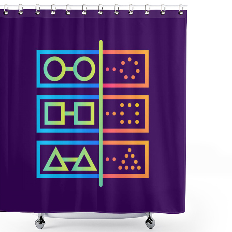 Personality  Linear Icon Prediction Model. Data Science Technology And Machin Shower Curtains