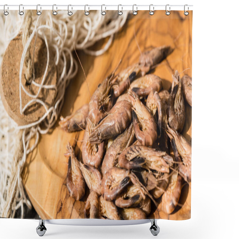 Personality  Salad With Fresh North Sea Crabs Shower Curtains