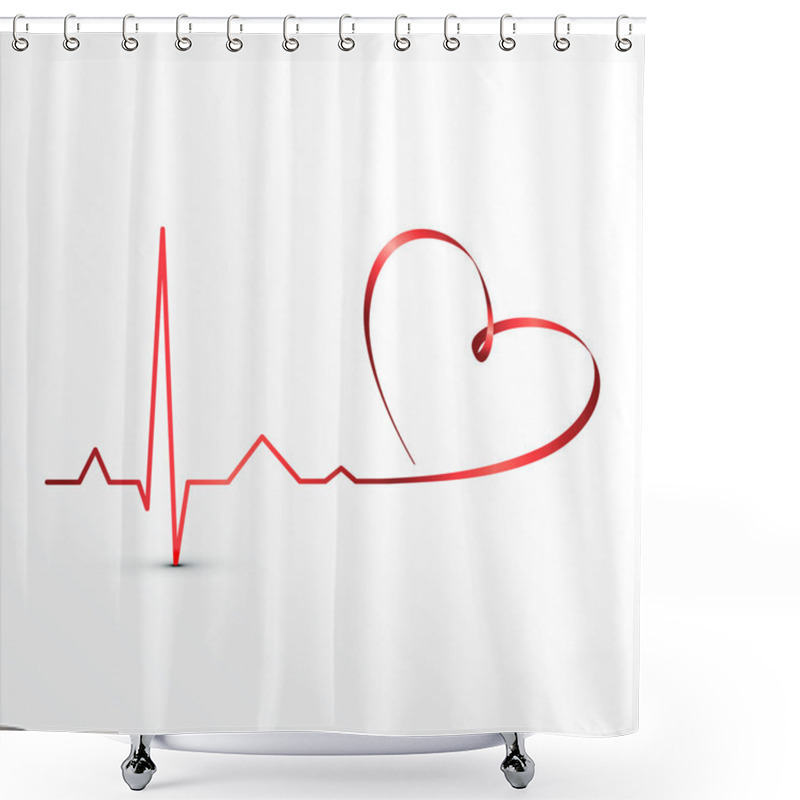 Personality  Heart Beats Cardiogram Icon Shower Curtains