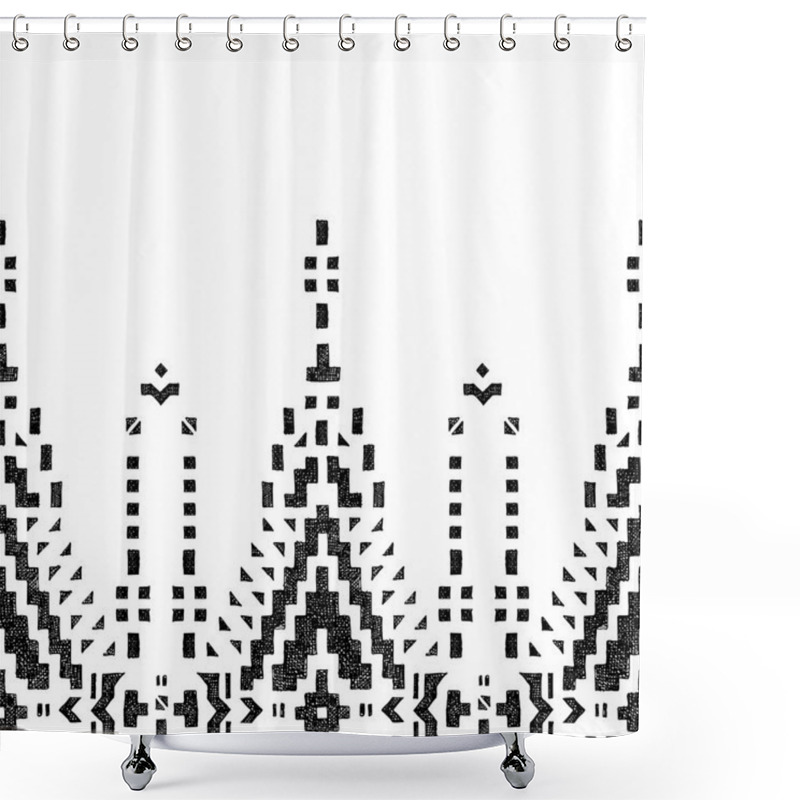 Personality  Hand Drawn Tribal Seamless Border Shower Curtains