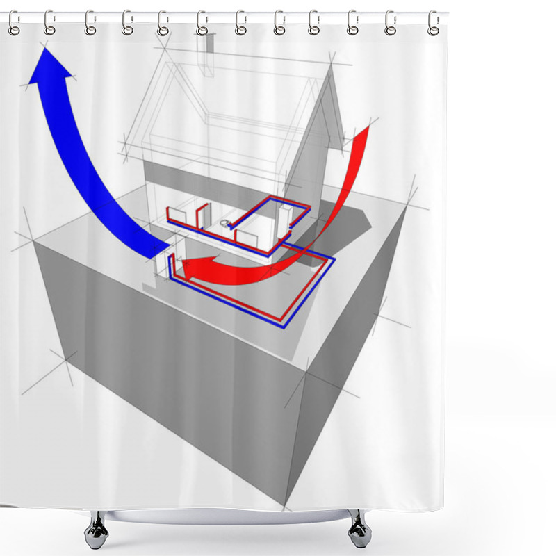 Personality  Air Source Heat Pump Diagram Shower Curtains