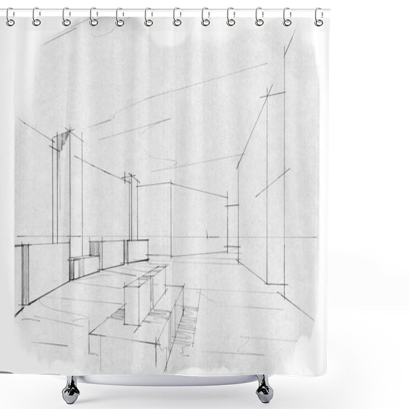 Personality  Sketch Interior Perspective  Shower Curtains