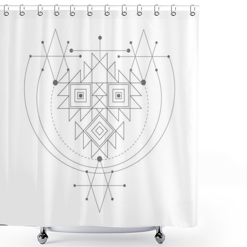 Personality  Vector Magic Alchemy Symbol. Geometric Logo For Spirituality, Occultism, Tattoo Art And Print. Ideal For Imagination, Magic, Creativity Shower Curtains