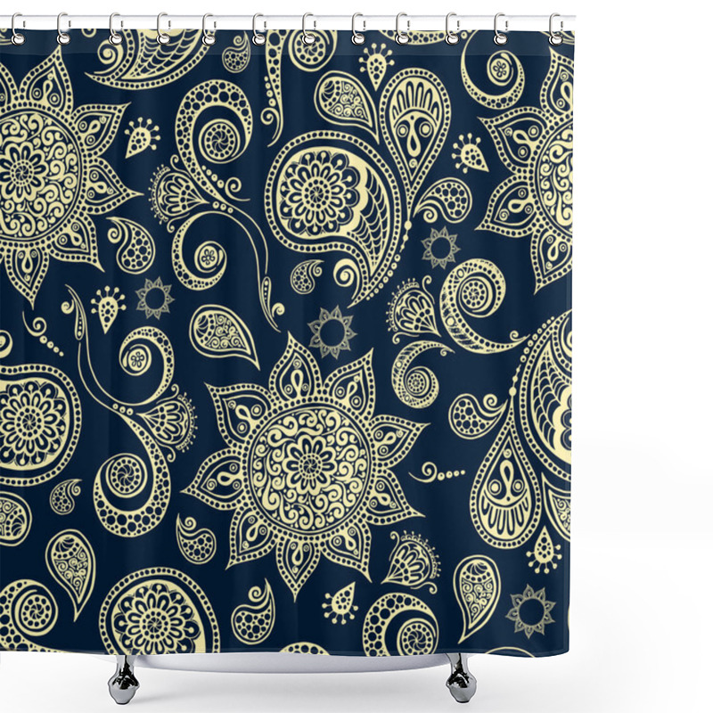 Personality  Ethnic Pattern With Mandala, Cucumbers, Paisley. Shower Curtains