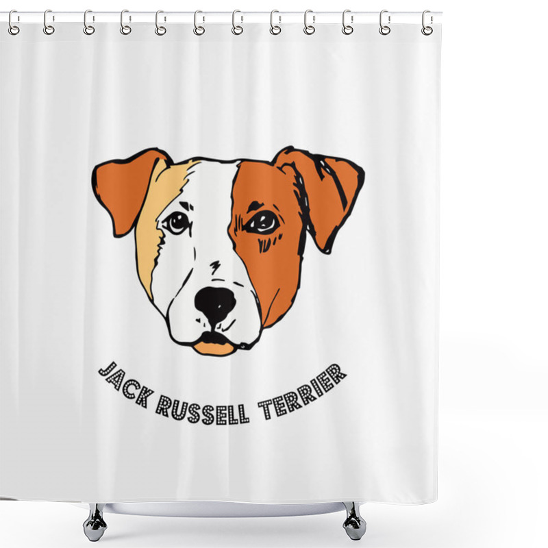 Personality  Jack Russell Terrier Isolated On White Background.  Shower Curtains