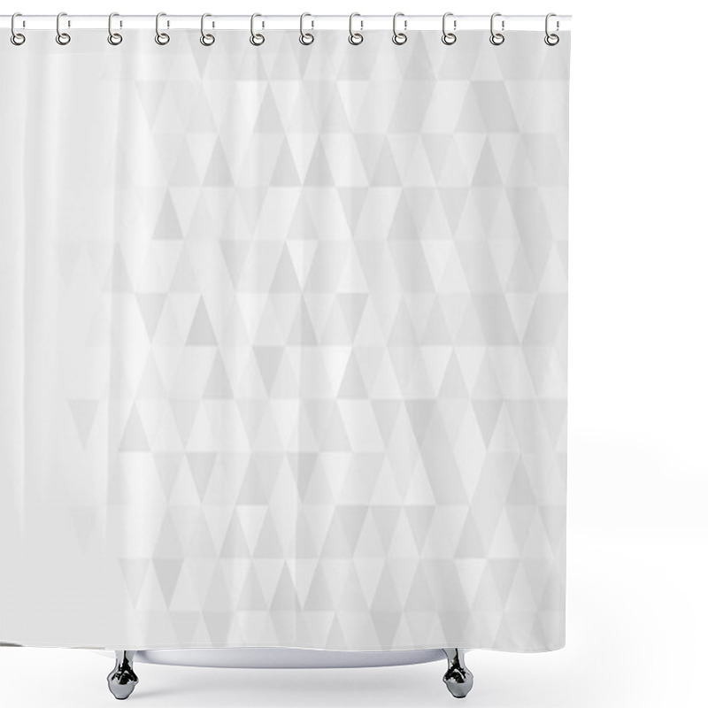 Personality  Abstract Geometric Low Poly Background. Vector Gray Triangular Mosaic Pattern. Shower Curtains