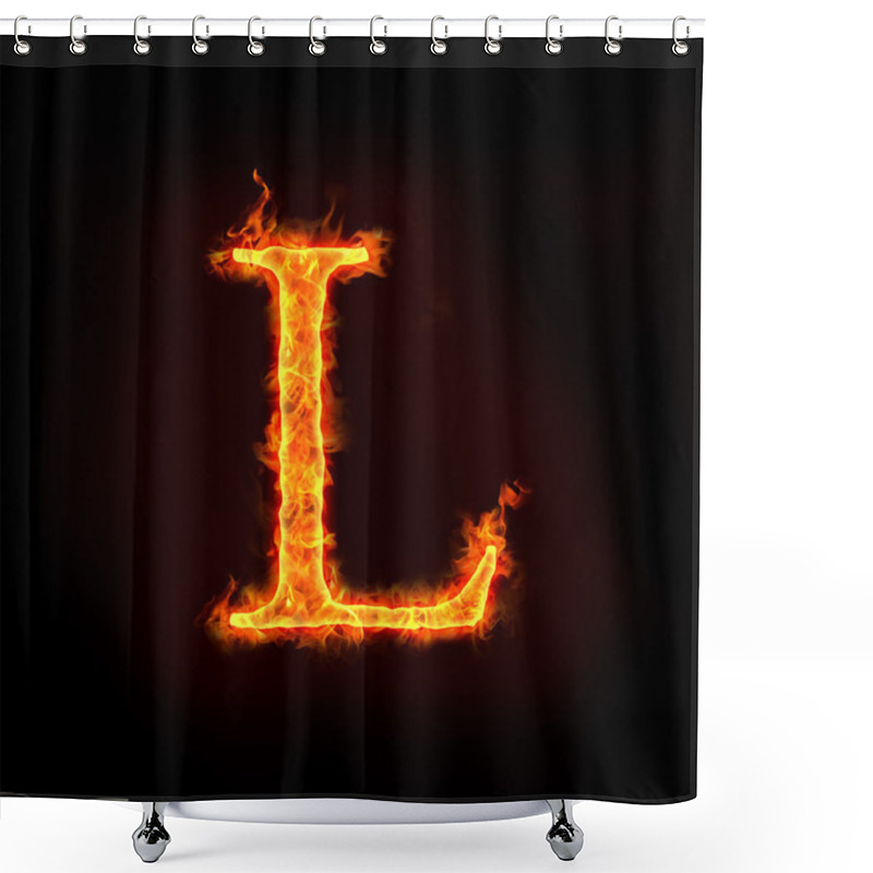 Personality  Fire Alphabets, L Shower Curtains