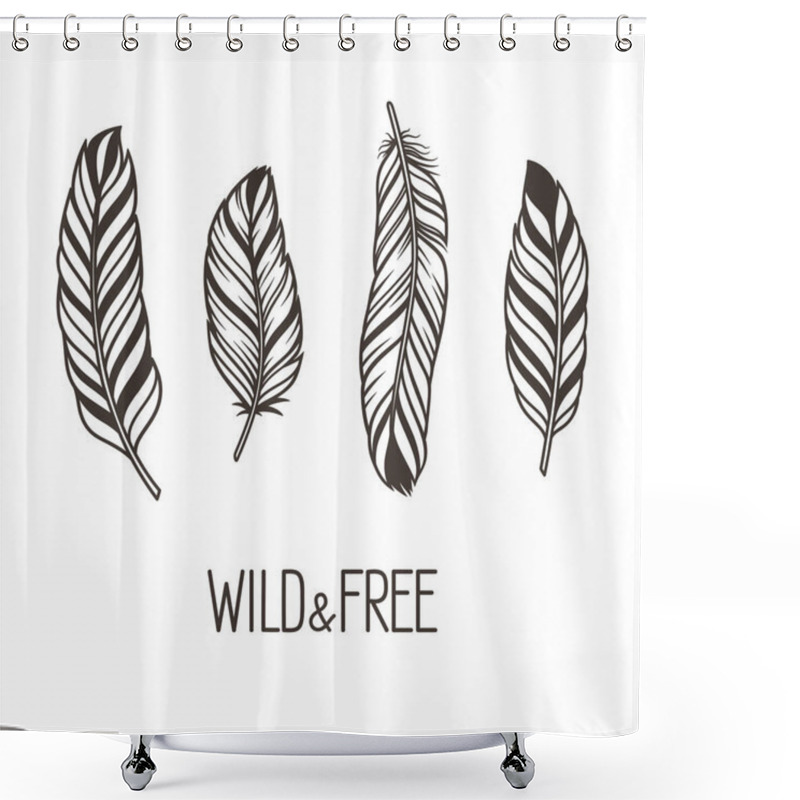 Personality  Feathers Set Shower Curtains