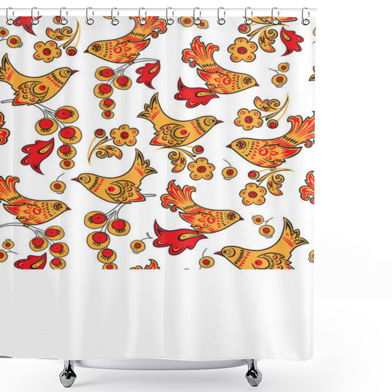 Personality  Russian Ethnic Khokhloma Pattern Shower Curtains