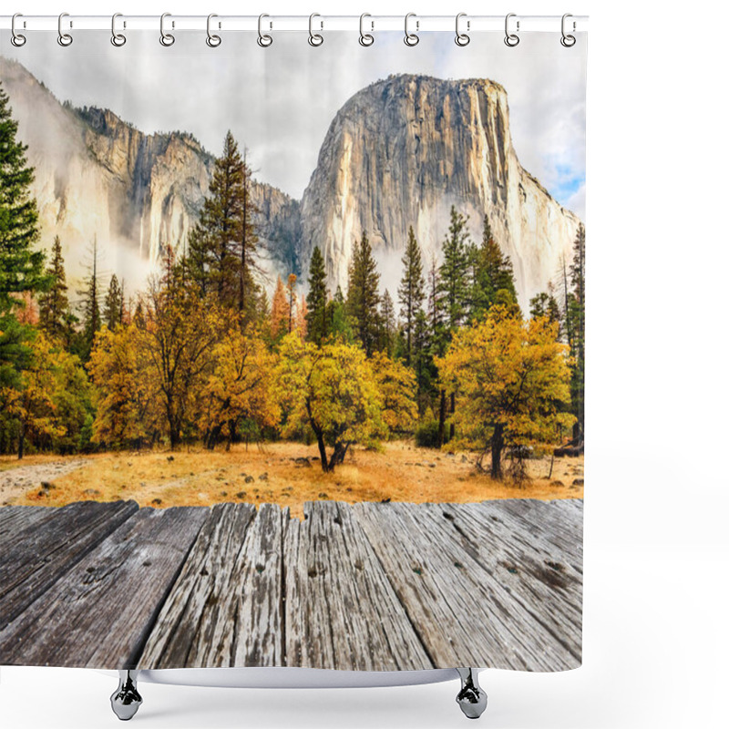 Personality  Yosemite Valley At Cloudy Autumn Morning  Shower Curtains