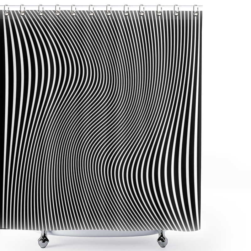 Personality  Lines With Wavy, Swirling Distortion Effect Shower Curtains