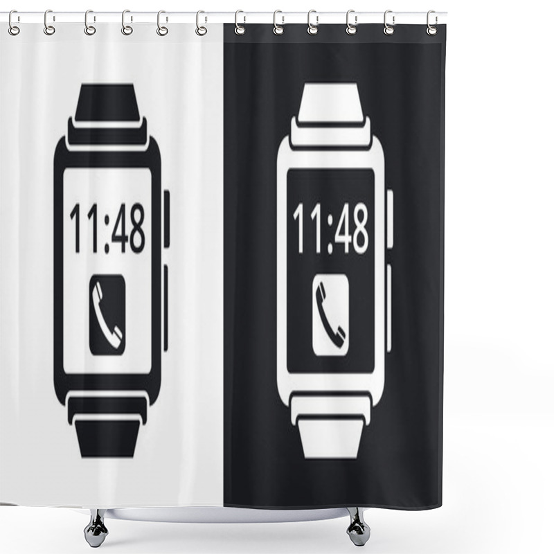 Personality  Smart Watch Icons.   Shower Curtains