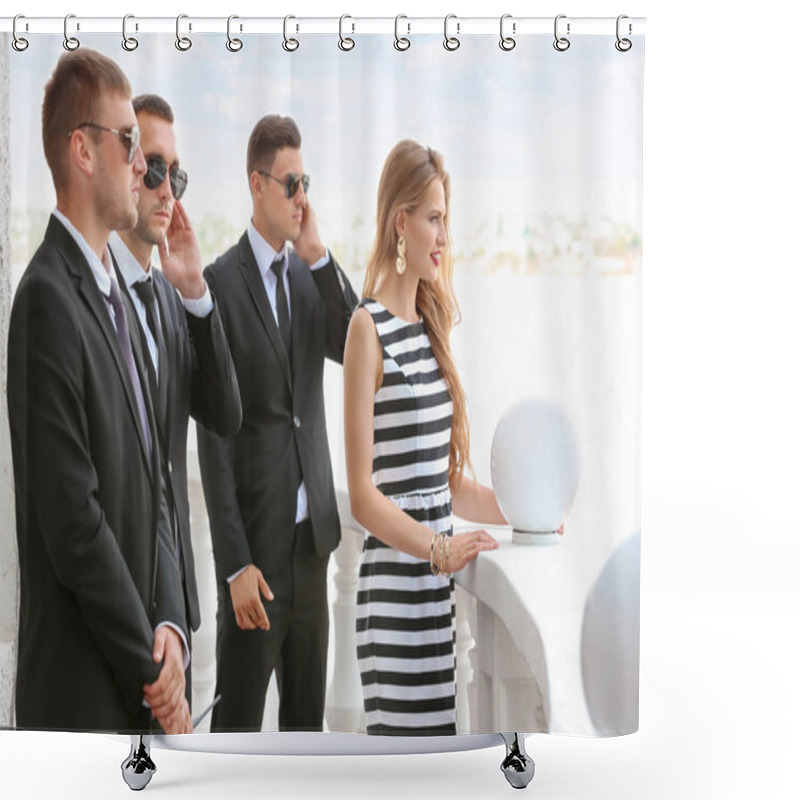 Personality  Young Celebrity With Bodyguards  Shower Curtains