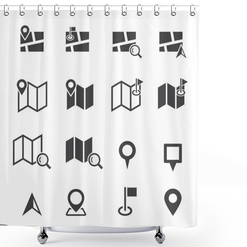 Personality  Map Icon Shower Curtains