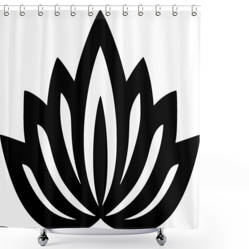 Personality  Flowers - Black And White Isolated Icon - Vector Illustration Shower Curtains