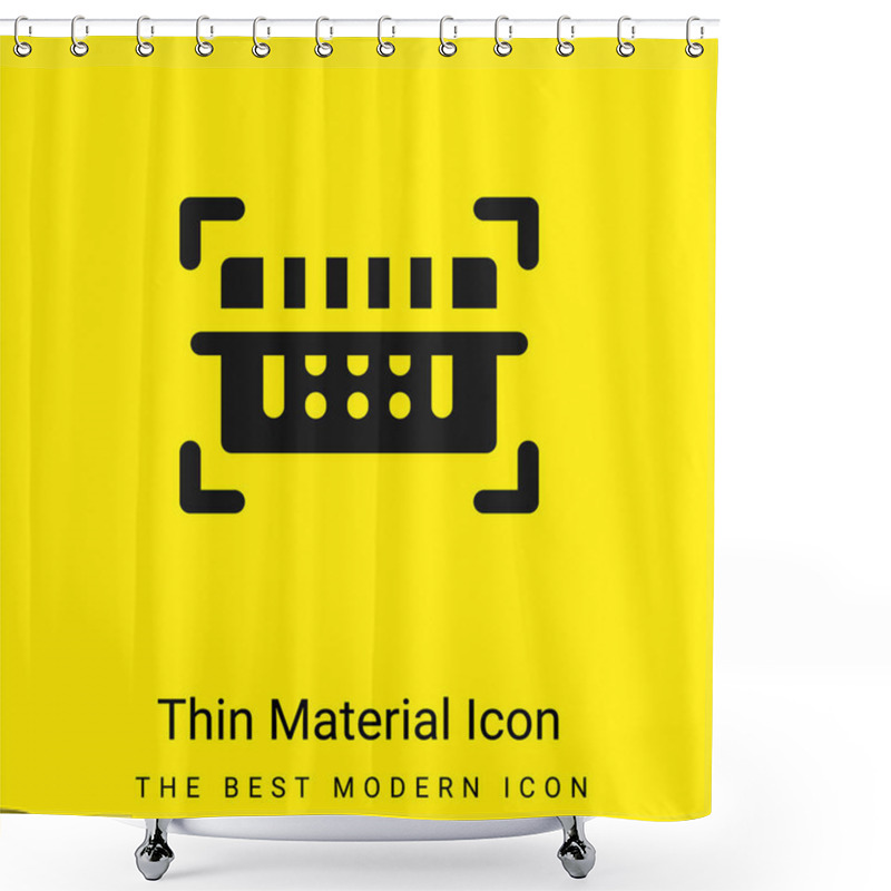 Personality  Barcode Scanner Minimal Bright Yellow Material Icon Shower Curtains