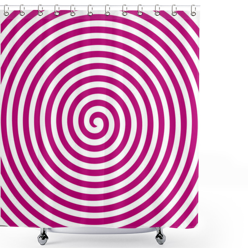 Personality  White Pink Round Abstract Vortex Hypnotic Spiral Wallpaper. Shower Curtains