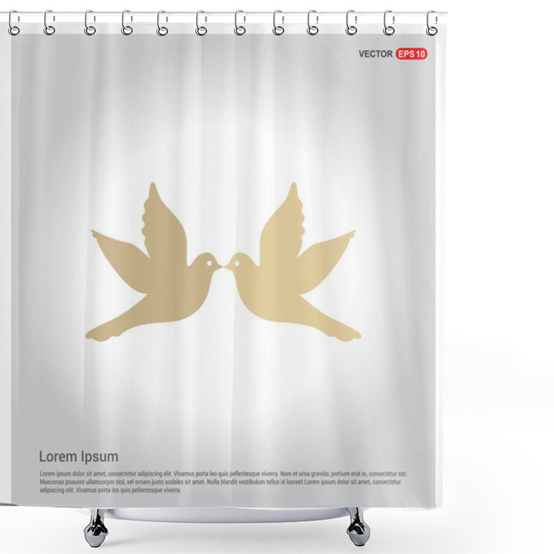 Personality  Two Flying Doves Icon  Shower Curtains