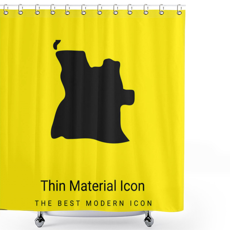 Personality  Angola Minimal Bright Yellow Material Icon Shower Curtains