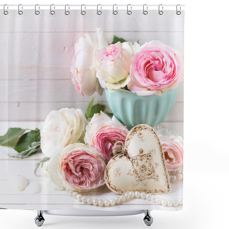 Personality  Sweet Pink Roses Flowers Shower Curtains