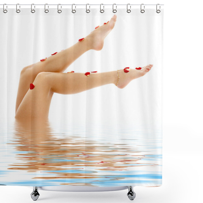 Personality  Beautiful Legs In Blue Water Shower Curtains