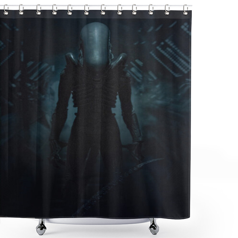 Personality  Figure Of Giger's Alien Shower Curtains