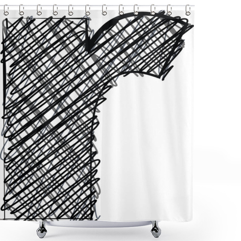 Personality  Hand Draw Font. LETTER R Shower Curtains