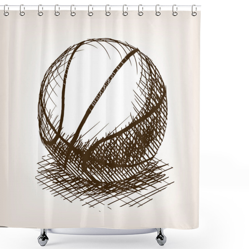 Personality  Basketball Hand Drawn Sketch Style Vector Shower Curtains