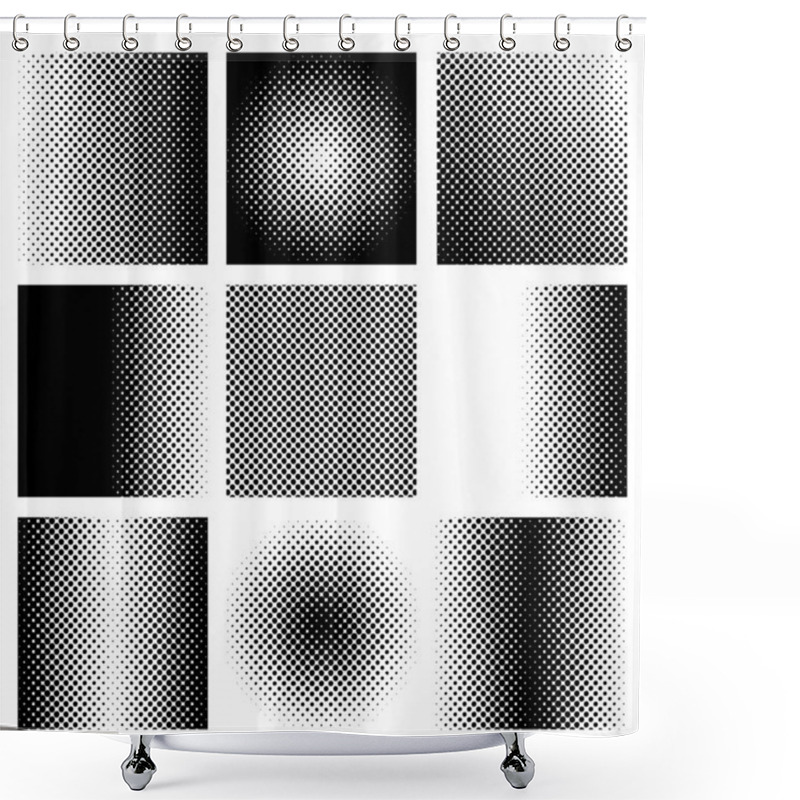 Personality  Black Halftone Collection Shower Curtains