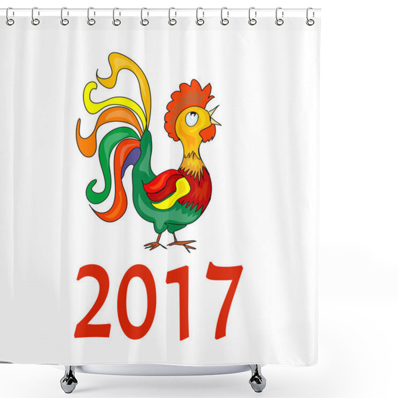 Personality  Chinese New Year  2017 Astrological Symbol  Rooster Shower Curtains