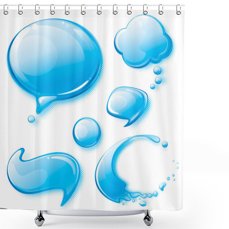 Personality  Water Speech Bubbles Shower Curtains