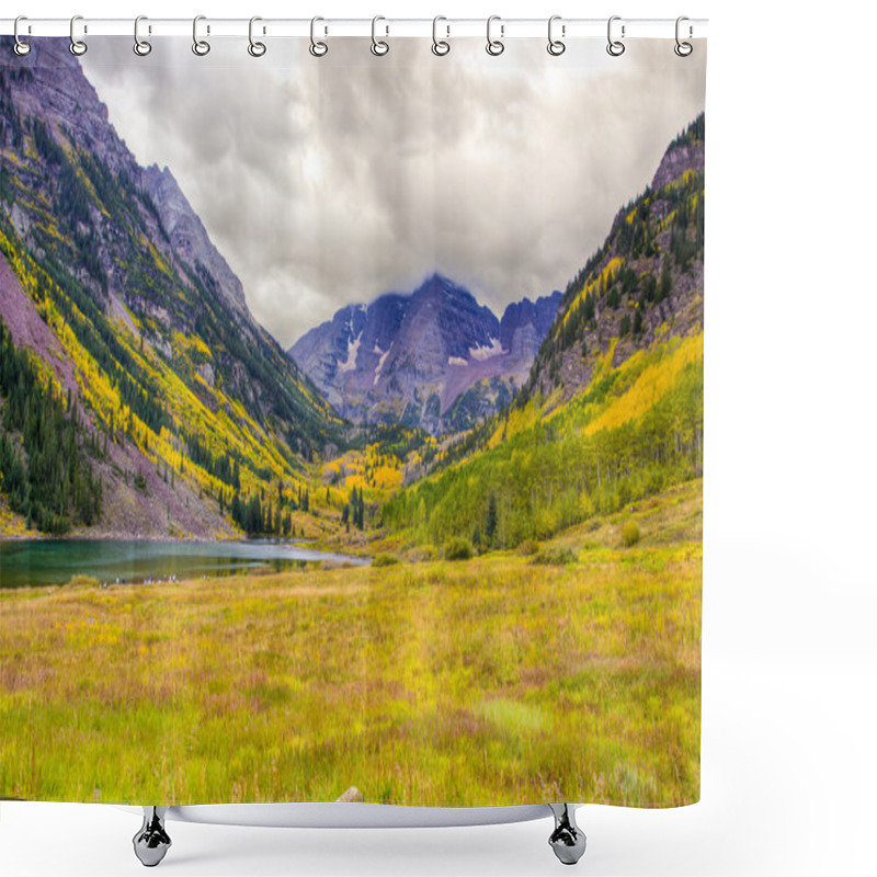 Personality  Autumn Mountain  Landscape On A Cloudy Day. Shower Curtains