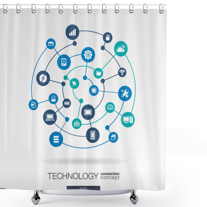 Personality  Technology Connection Concept. Shower Curtains