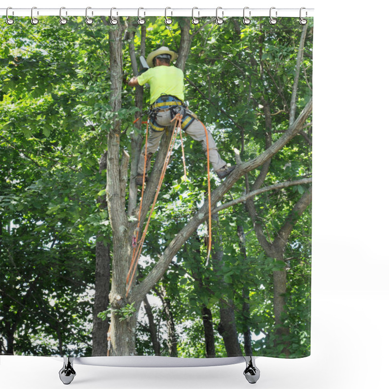 Personality  Tree Trimmer Shower Curtains