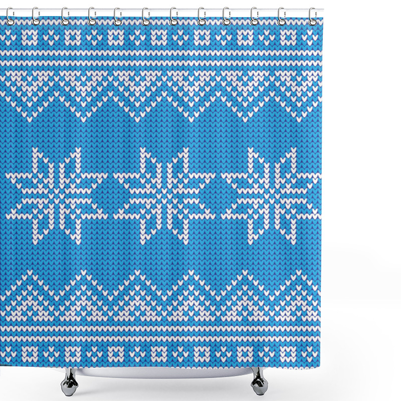 Personality  Festive Sweater Design. Seamless Knitted Pattern Shower Curtains