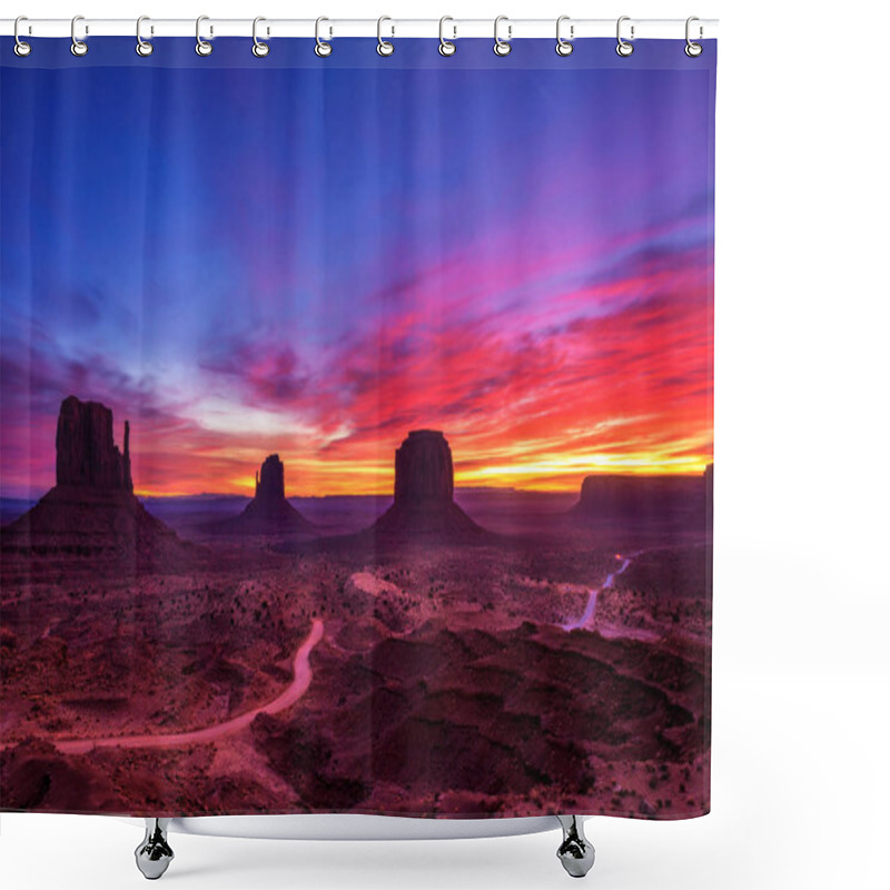 Personality  Sunrise Over Monument Valley, Arizona, USA Shower Curtains