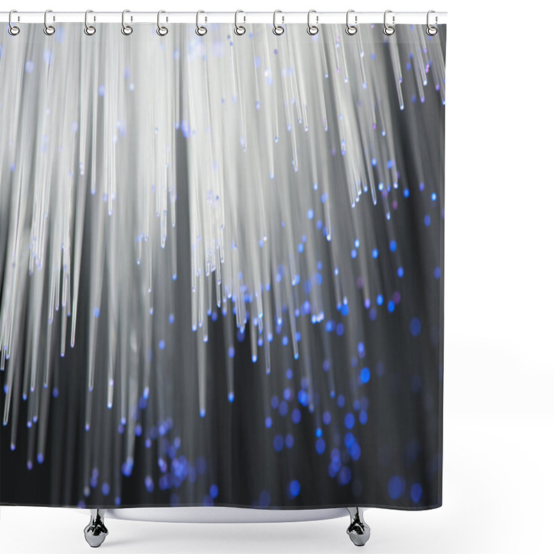 Personality  Fiber Optics Background With Lots Of Light Spots Shower Curtains