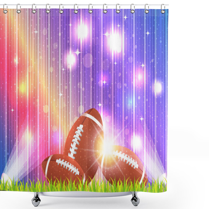 Personality  American Football Theme Vector Design Shower Curtains