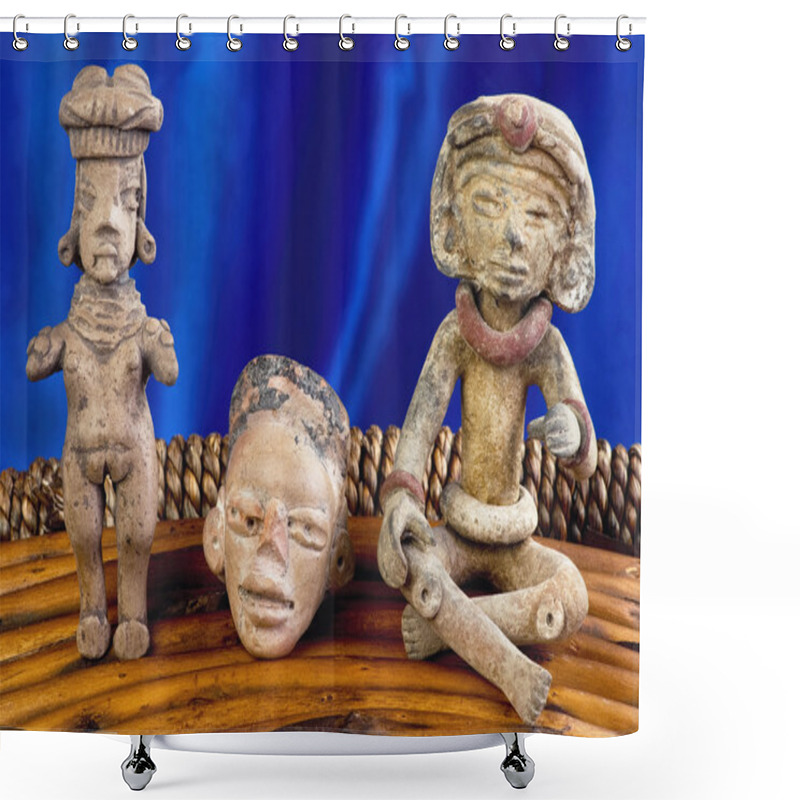 Personality   Antique Pre Columbian Figures Shower Curtains