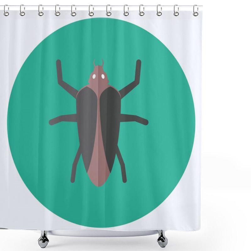 Personality  Icon Bug II. Suitable For Animal Symbol. Flat Style. Simple Design Editable. Design Template Vector. Simple Symbol Illustration Shower Curtains