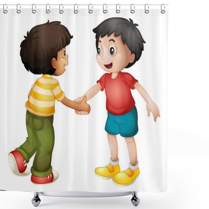 Personality  Kids Shaking Hands Shower Curtains