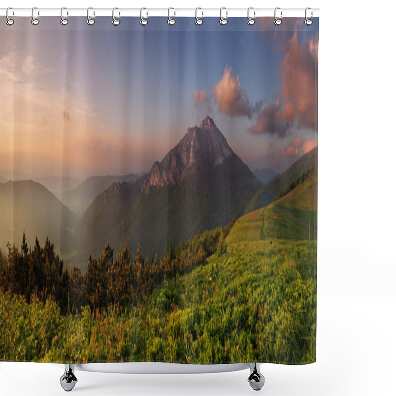 Personality  Roszutec Peak In Sunset - Slovakia Mountain Fatra Shower Curtains