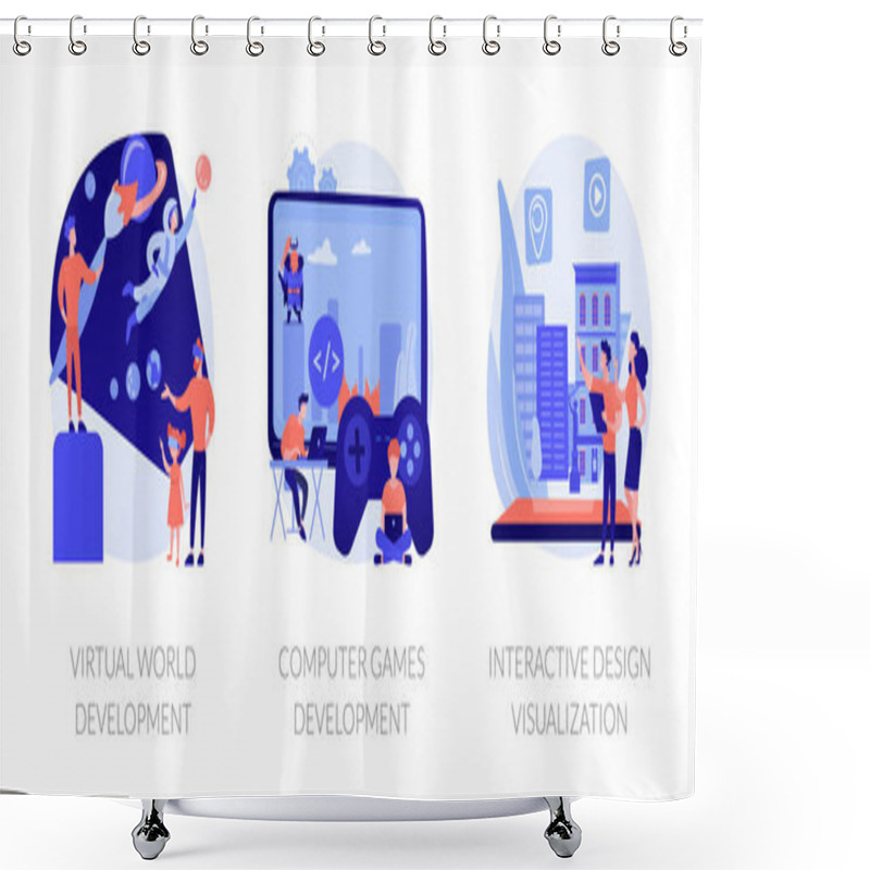 Personality  Virtual Environment Architecture Vector Concept Metaphors Shower Curtains