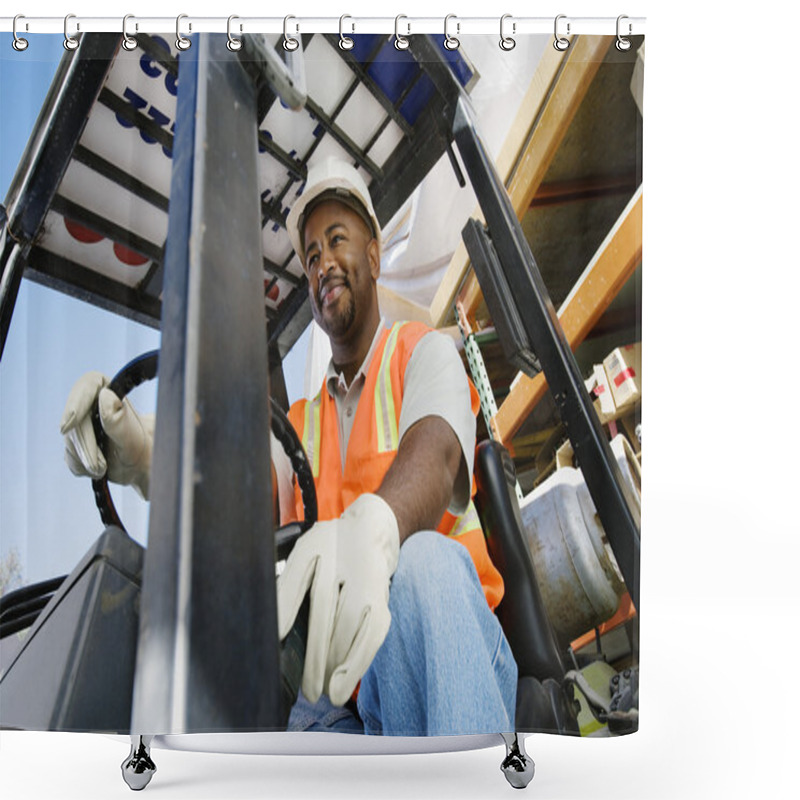 Personality  Forklift Driver Shower Curtains