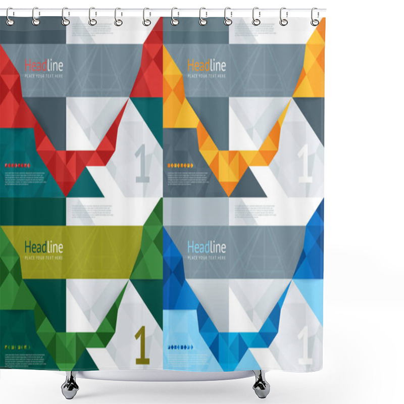 Personality  Brochure Templates Set Shower Curtains