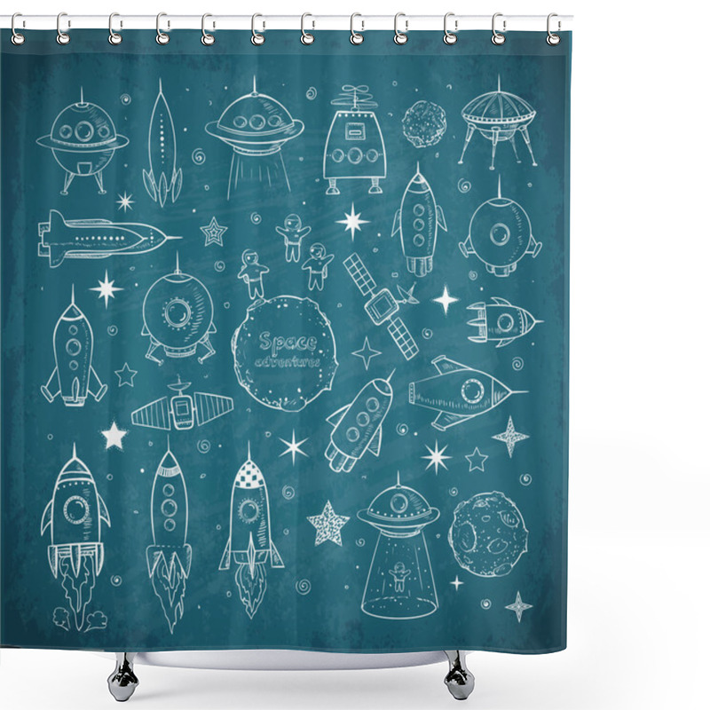 Personality  Collection Of Sketchy Space Objects Shower Curtains