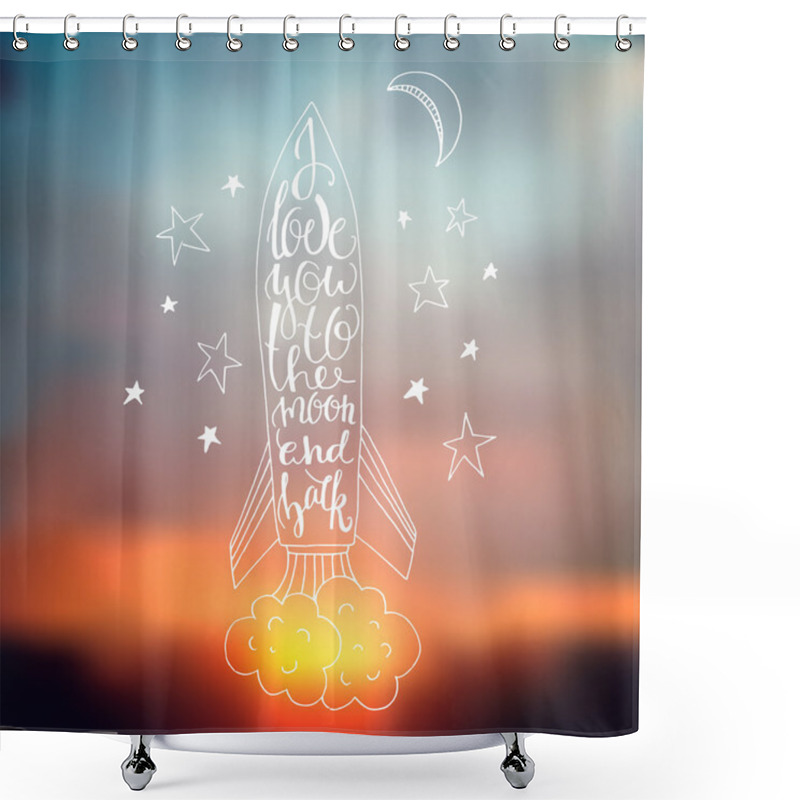 Personality  I Love You To The Moon And Back Shower Curtains