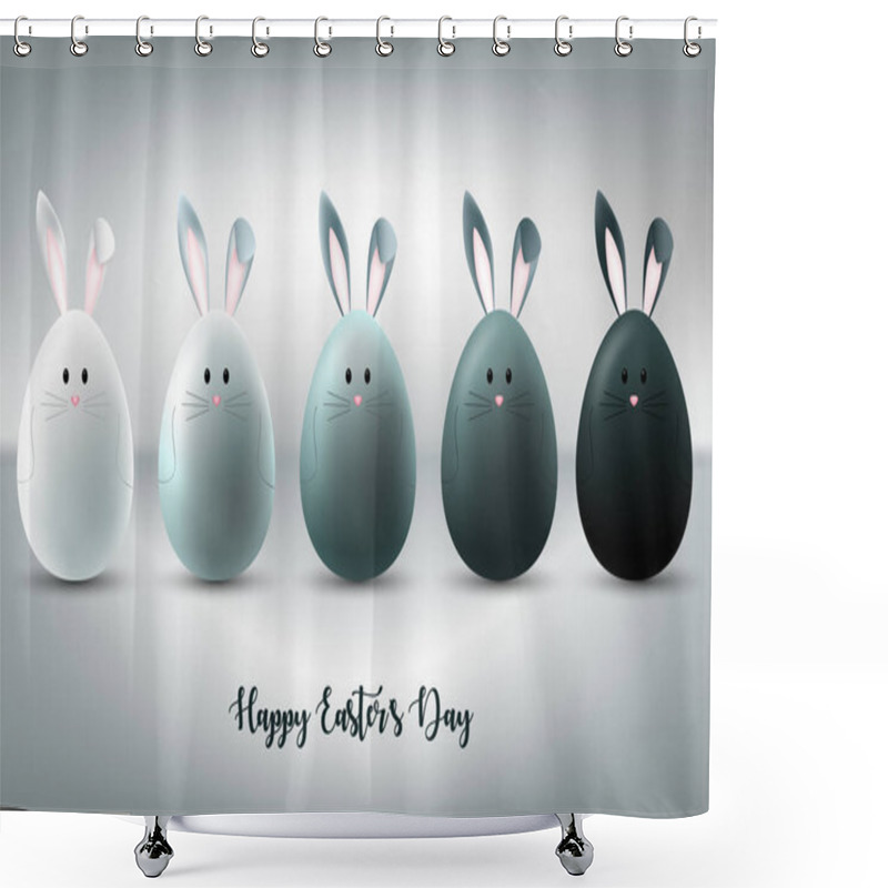 Personality  Happy Easter Bunnies Shower Curtains