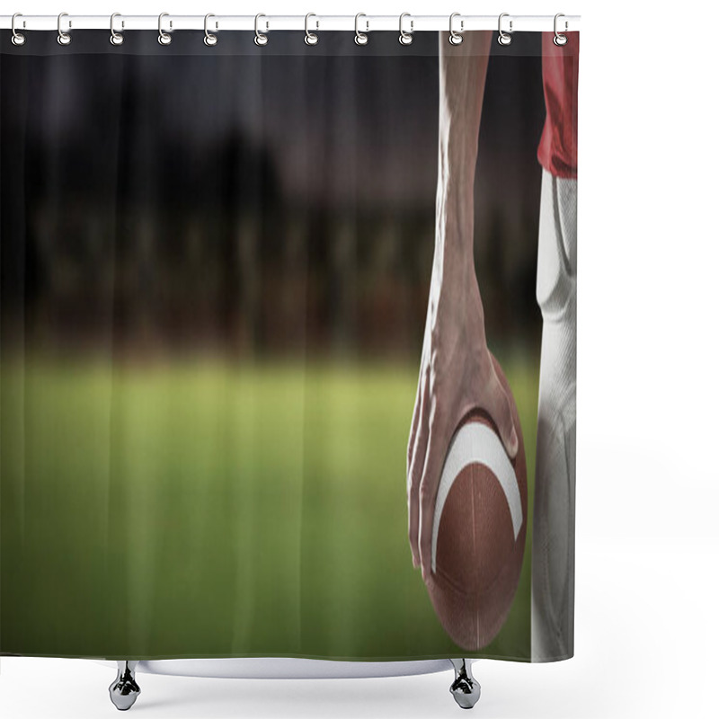 Personality  Sports Player Holding Ball Shower Curtains